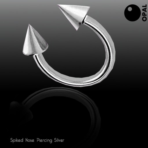 {Opal}Spiked nose piercing silver