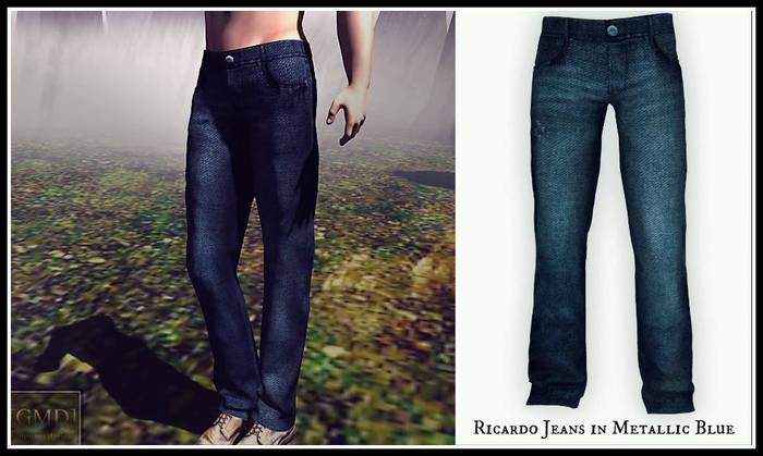 [GMD] Johny: Men's Sleeved Denim Jacket & Undershirt - Metallic