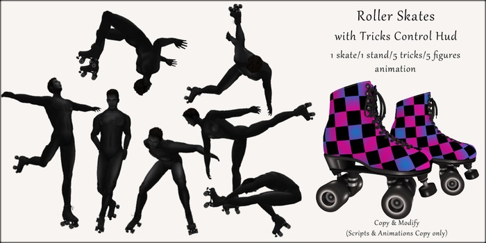 AvaBoy - Roller Skates with Tricks Control Hud PINK
