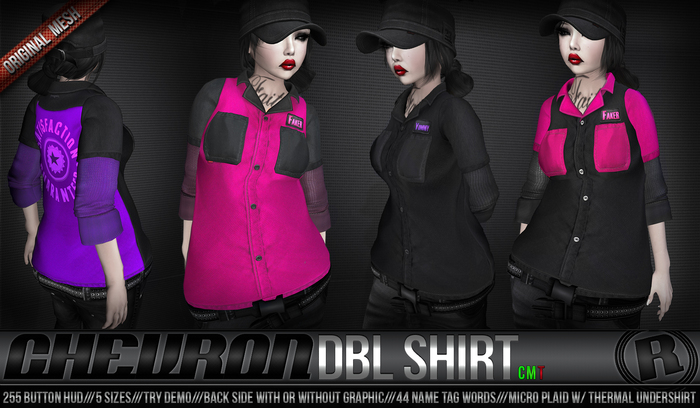 Razor /// Chevron Dbl Shirt - Girls - w/ HUD