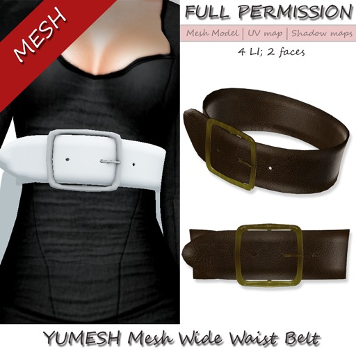 YUMESH mesh Wide Waist Belt Full Perm
