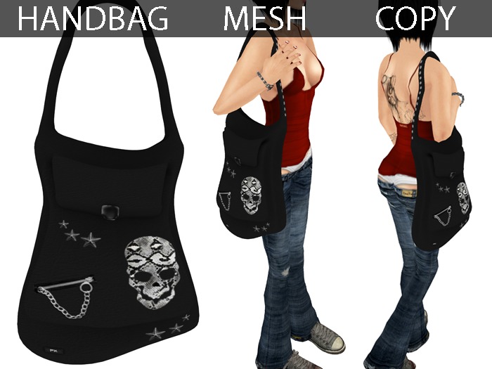 Handbag Skull Black - Mesh