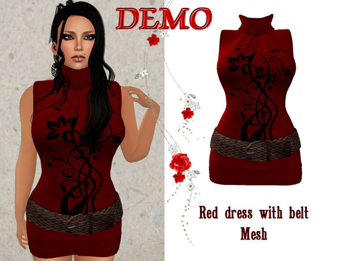 Dress with belt _ Mesh _DEMO