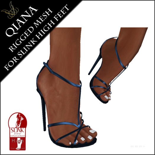 JCD Qiana Blue Rigged Mesh Heels (Slink HIGH)