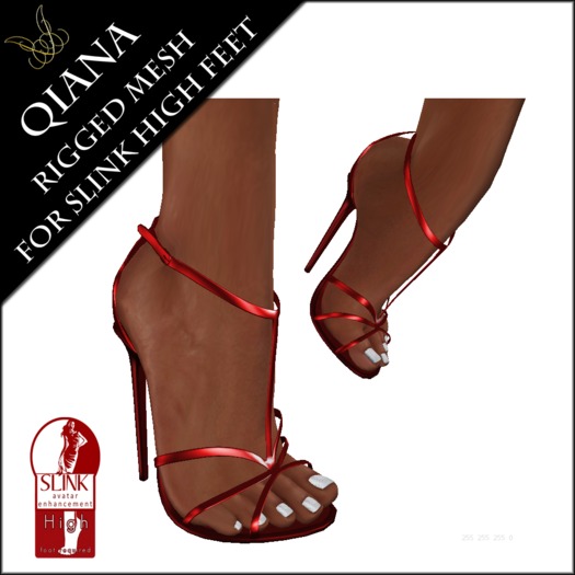 JCD Qiana Red Rigged Mesh Heels (Slink HIGH)