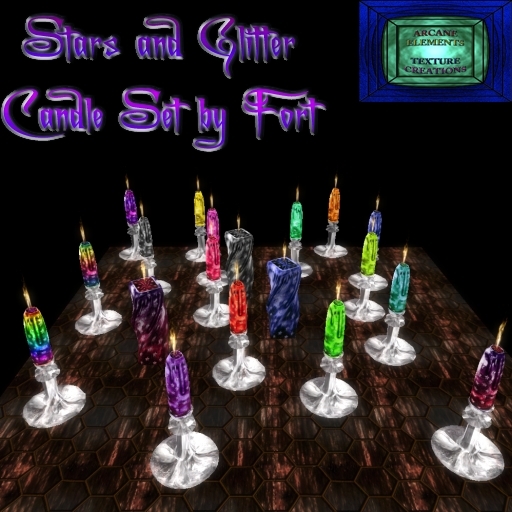 * Glitter and Stars Candle Collection by Fort Trans/Mod