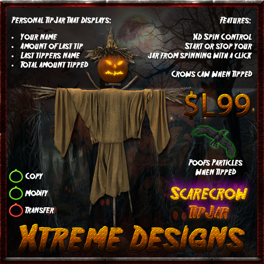 Scarecrow TipJar - Halloween