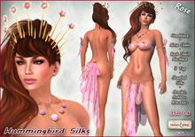 [V/W] Hummingbird Silks Rose - Dancer silks with exclusive headpiece and jewelry