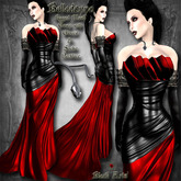 ~Black Arts~Belladonna Black/Red Gown Rigged Mesh