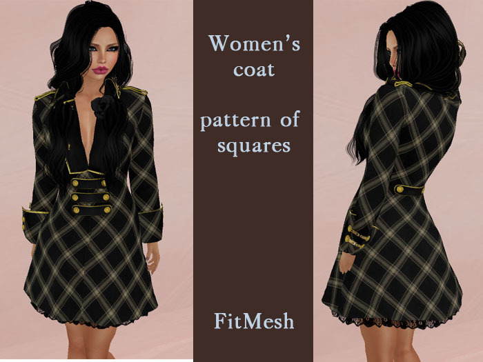 Women's coat - pattern of squares - FitMesh