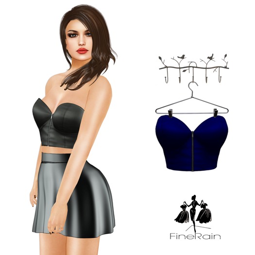 :: FineRain Creations.:: Leather Bustier Blue