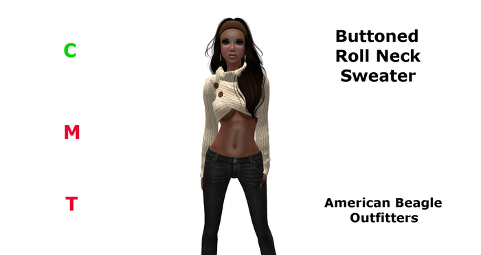 ABO - Buttoned Roll Neck Sweater - demo