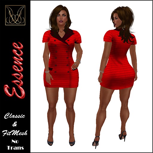 JCD Essence Red Classic&Fitmesh Dress