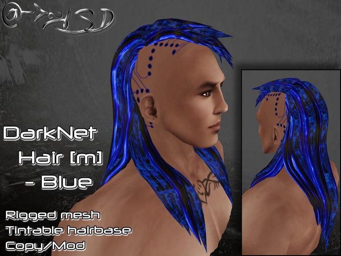 @->~ISD DarkNet Hair M ~ Blue