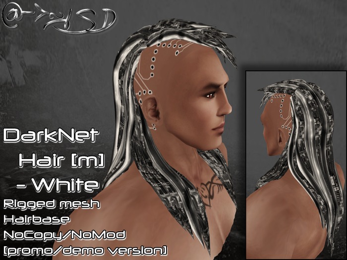 @->~ISD DarkNet Hair M Promo/Demo (White)