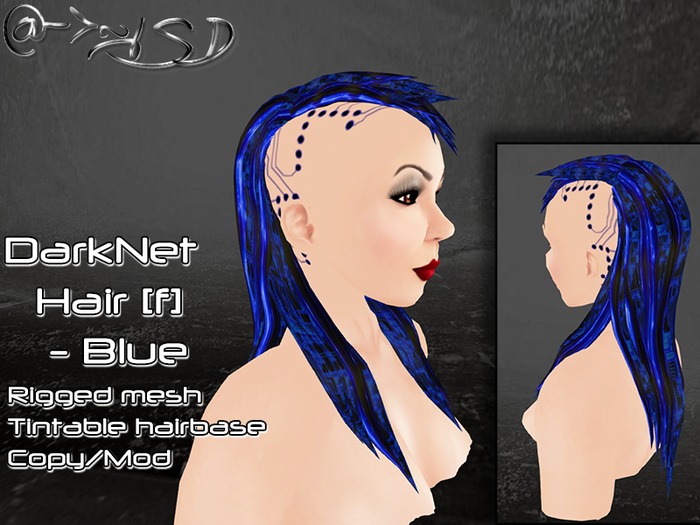 @->~ISD DarkNet Hair F ~ Blue