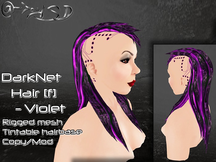 @->~ISD DarkNet Hair F ~ Violet