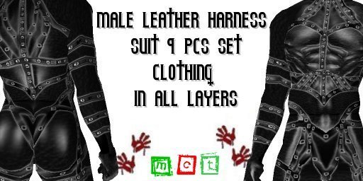 (BL) Leather Harness Suit Male