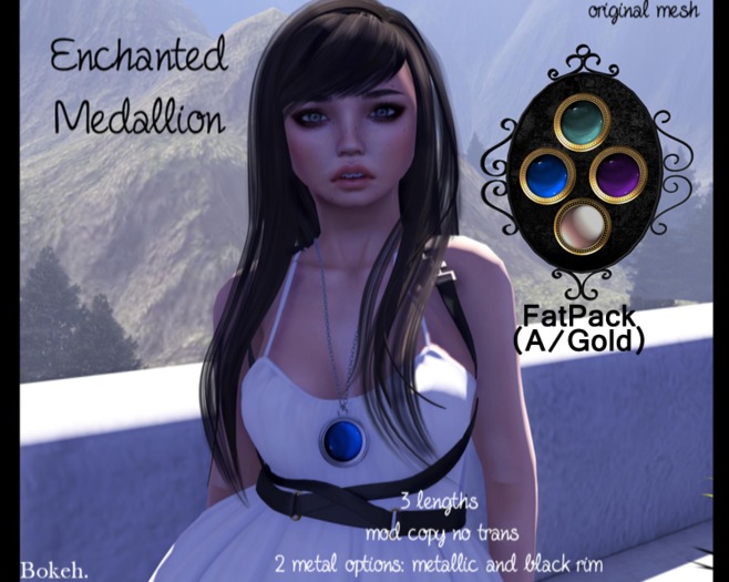 Enchanted Medallions 'Fatpack A/Gold' (mesh) - Bokeh