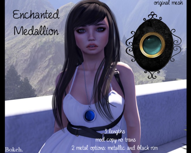 Enchanted Medallion 'turquoise/gold' (mesh) - Bokeh