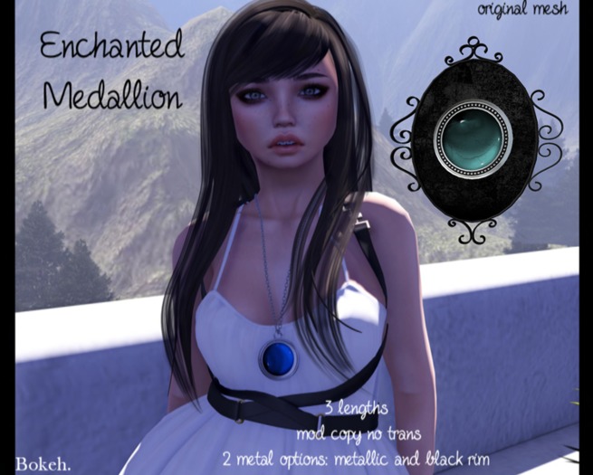 Enchanted Medallion 'turquoise/silver' (mesh) - Bokeh