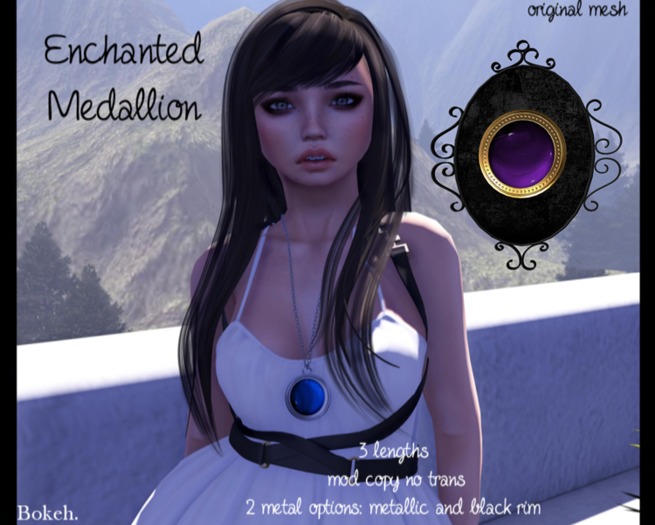 Enchanted Medallion 'amethyst/gold' (mesh) - Bokeh
