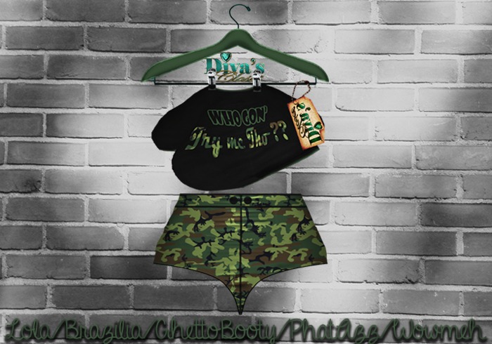 .:::Diva's Closet Rude As F**k Complete OutFit(Camo)::.