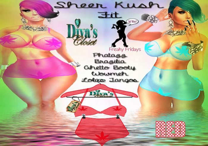 .:::Diva's Closet Sheer "Kush" Fit(Red):::.