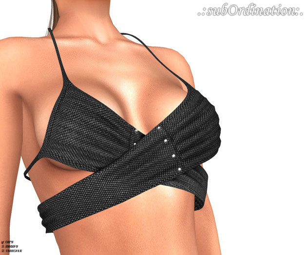 .:subOrdination:. Leather Wrapped Top {Black Studded}