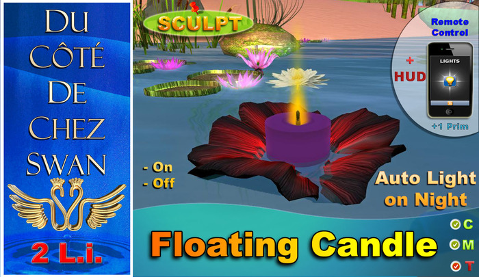 Floating Candle - 2 L.i. + REMOTE CONTROL Auto Night/Day