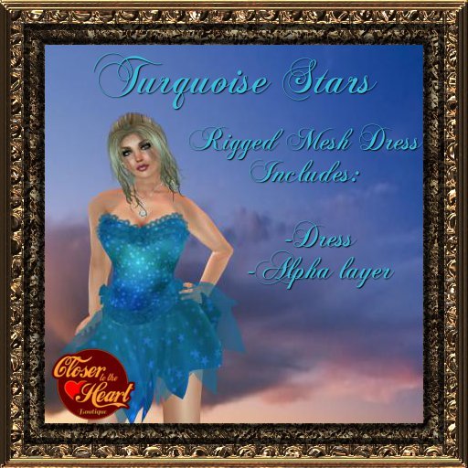 Turquoise Stars Dress BOXED