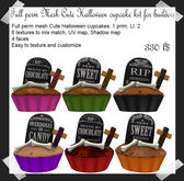 Full Perm MESH Cute Halloween cupcakes kit for builders