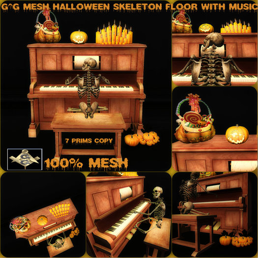 G^G MESH HALLOWEEN SKELETON FLOOR WITH MUSIC