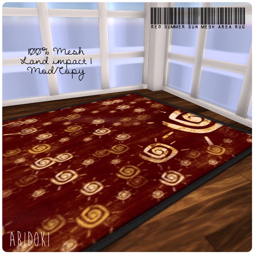 ARIDOKI Mesh Area Rug SummerSun Red