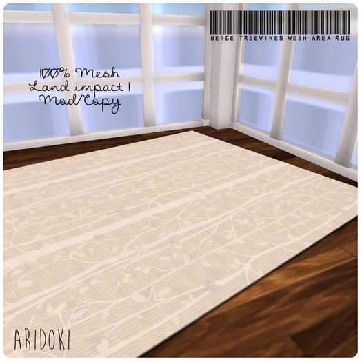 ARIDOKI Mesh Area Rug Beige TreeVines