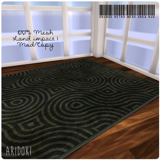ARIDOKI Mesh Area Rug Grunge Retro