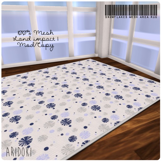 ARIDOKI Mesh Area Rug Snowflakes