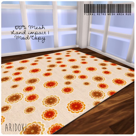 ARIDOKI Mesh Area Rug Retro Floral