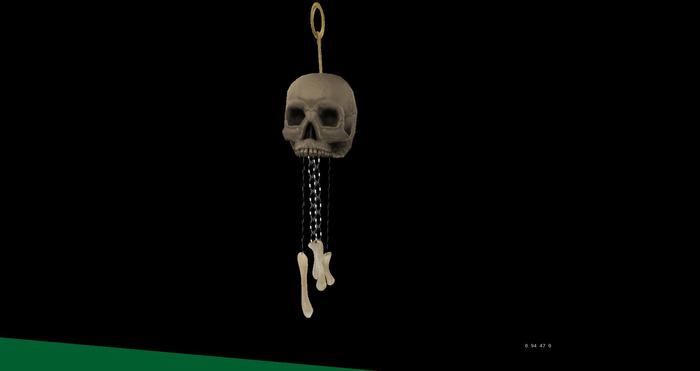 TusK Products Box. Skull and bones wind chime