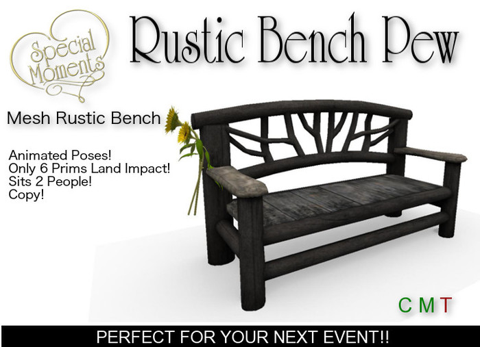 Rustic Bench Pew - Copy! Mesh!