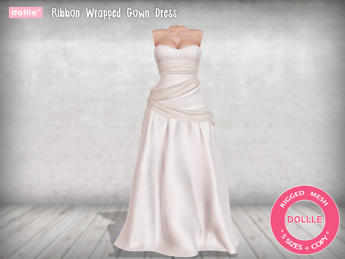 {dollle*} 089 Ribbon Wrapped Gown Dress - Green