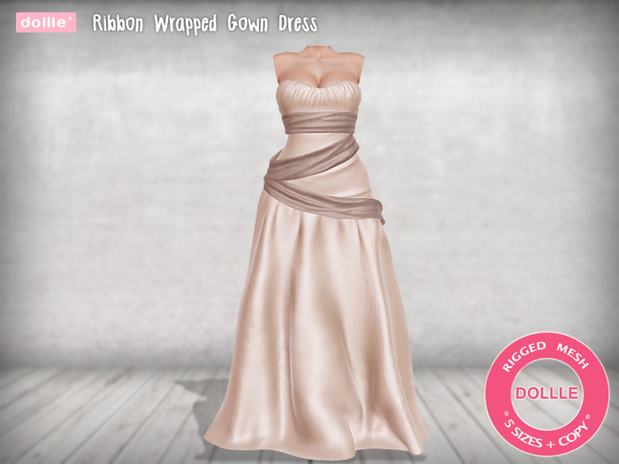 {dollle*} 089 Ribbon Wrapped Gown Dress - Green