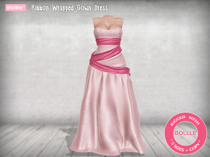 {dollle*} 089 Ribbon Wrapped Gown Dress - Green