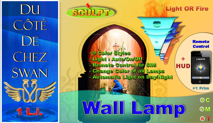 Wall Lamp - Applique + Remote Control