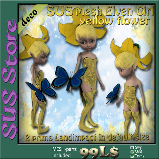 SUS Mesh Elven Girl yellow flower