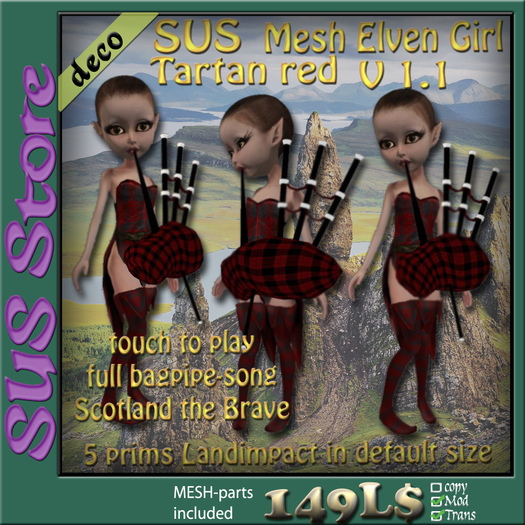 SUS Mesh Elven Girl Tartan red V1.1