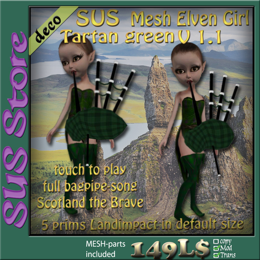 SUS Mesh Elven Girl Tartan green V1.1