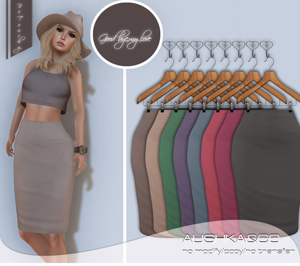 A&CO-Kayli Pencil Skirt-Darks-All with HUD