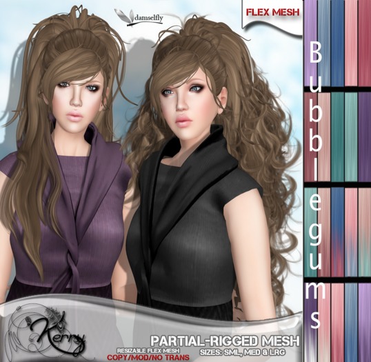 *~*Damselfly*~*Kerry Partial-Rigged Mesh Bubblegums