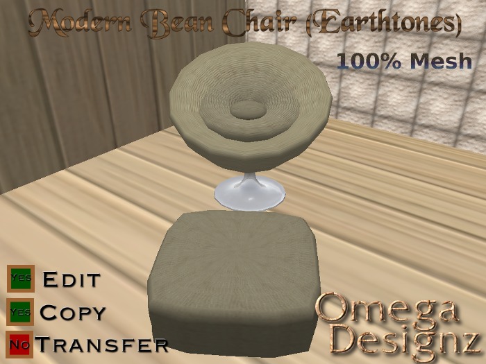 Modern Bean Chair Tree Bark (Mesh)